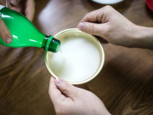 drinking Korean makegeolli