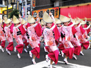 Japanese summer dance festival awa odori
